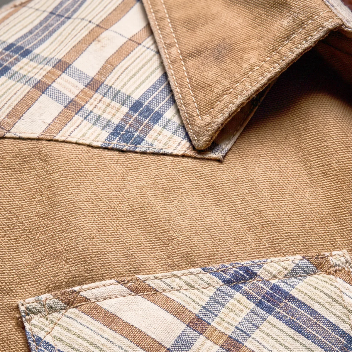 Sand Brown Plaid Shirt