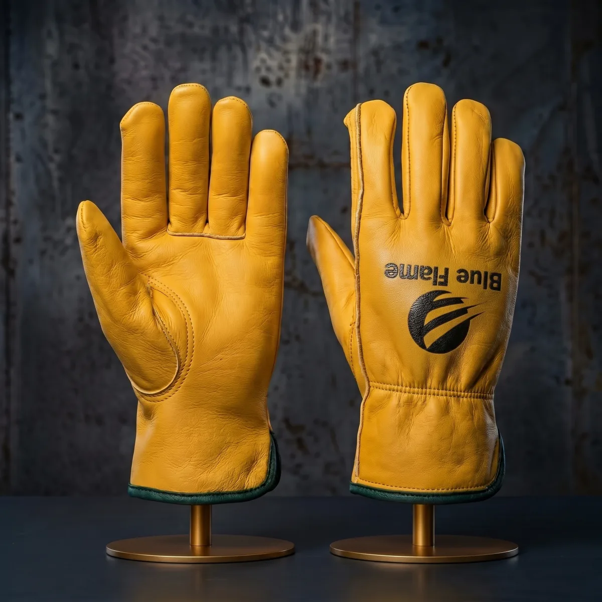 Gold Leather Work Glove