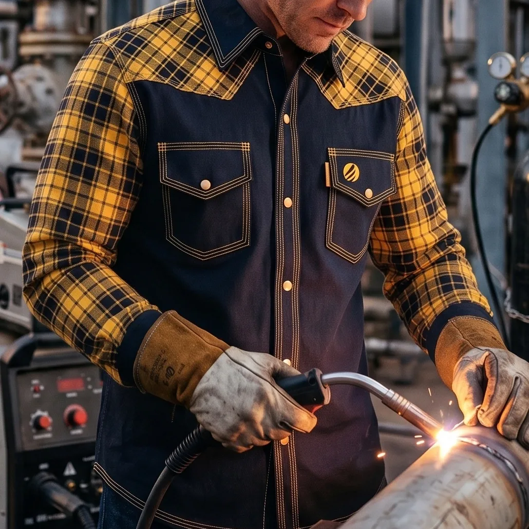Black Yellow Plaid Shirt